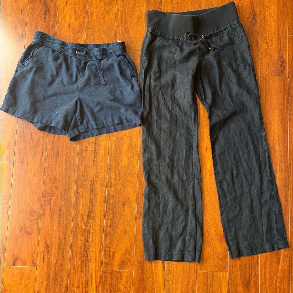 Nautica Black Drawstring Pants & Shorts Set